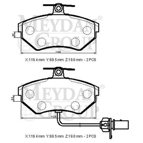 8E0698151B Volkswagen Passat B5 97/00  Ön Fren Balatası 1 6/1 8/1 9Tdı(2Kablolu)(Disk)(119 4X69 5X19)(Bramax) - Ankara Ostim Yedek Parça