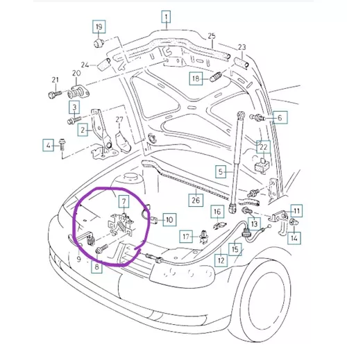 1M0823503J Seat Leon 99/05  Kaput Dış Açma Mandalı - Ankara Ostim Yedek Parça