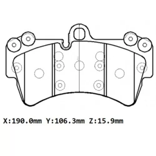 7L0698151G Porsche Cayenne 03/10  Ön Fren Balatası 3 2/3 6/4 5 (Kablosuz)(Disk)(190X106.3X15.9)(Bramax) - Ankara Ostim Yedek Parça